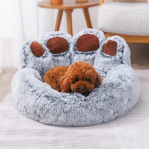 Dog Bed Cat Pet Sofa Cute Bear Paw Shape Comfortable Cozy Pet Sleeping
