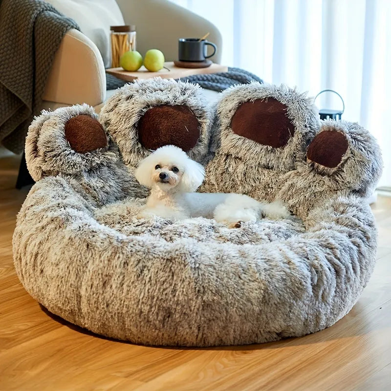 Dog Bed Cat Pet Sofa Cute Bear Paw Shape Comfortable Cozy Pet Sleeping