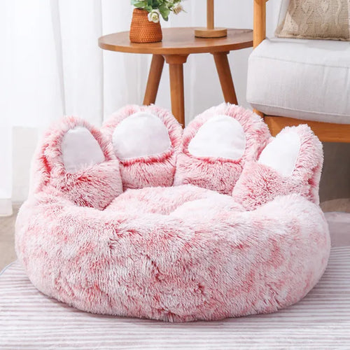 Dog Bed Cat Pet Sofa Cute Bear Paw Shape Comfortable Cozy Pet Sleeping