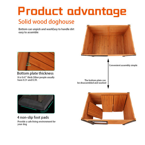 45"Dog House Outdoor and indoor wooden kennel