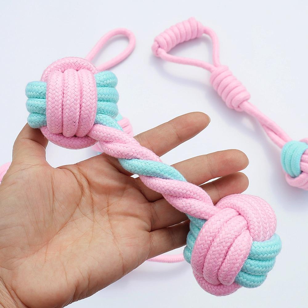 5pcs Cotton Dog Rope Toy Knot Dog Chew Toys Teeth Cleaning Pet Ball