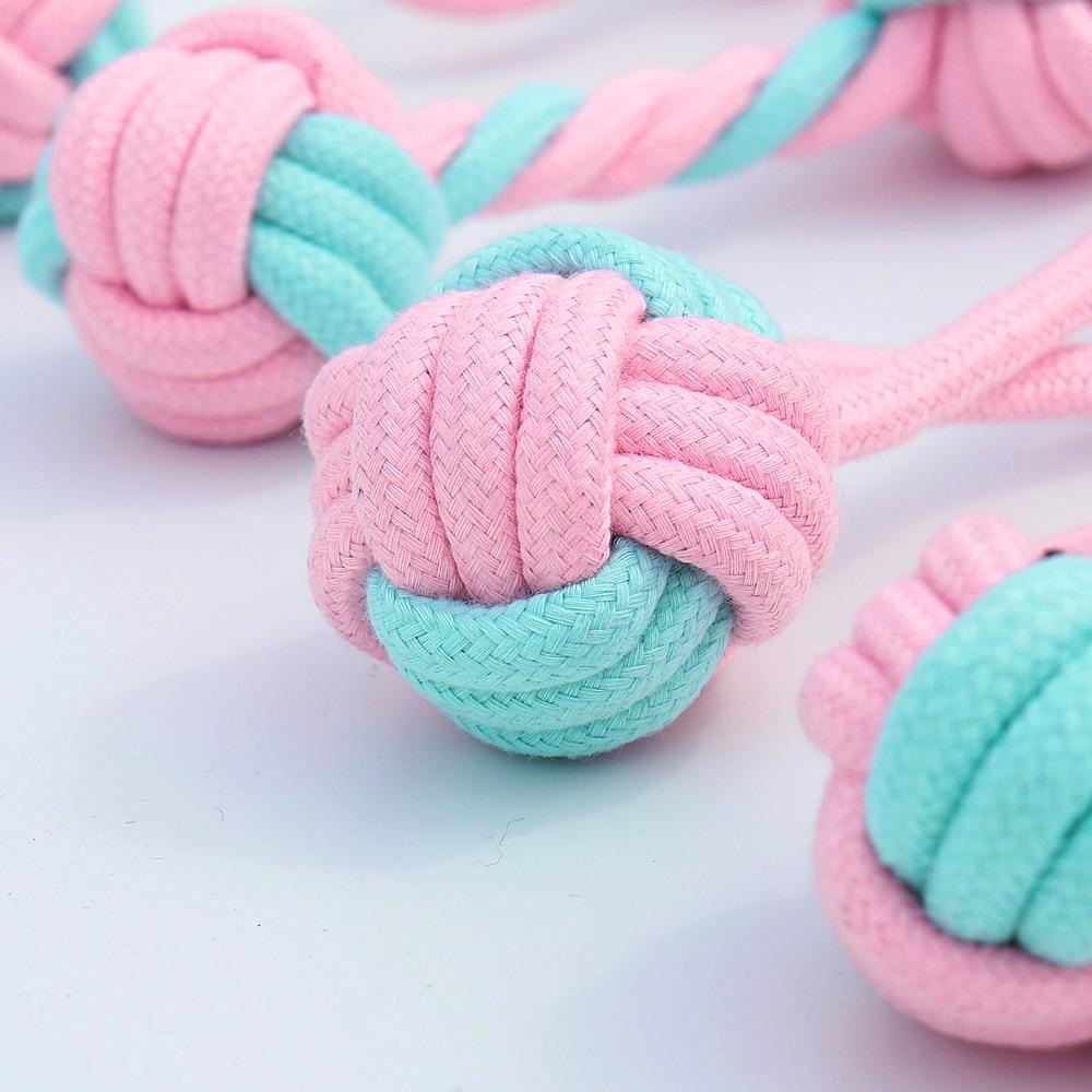 5pcs Cotton Dog Rope Toy Knot Dog Chew Toys Teeth Cleaning Pet Ball