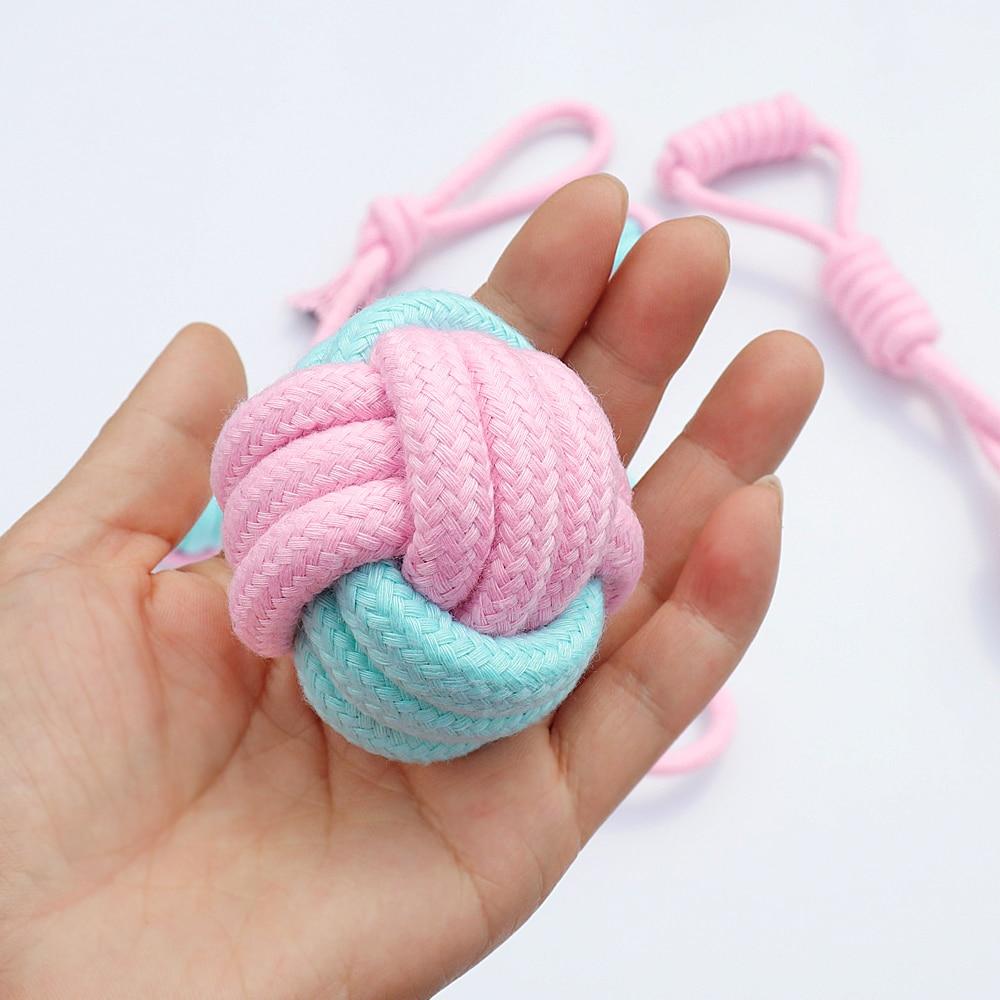 5pcs Cotton Dog Rope Toy Knot Dog Chew Toys Teeth Cleaning Pet Ball