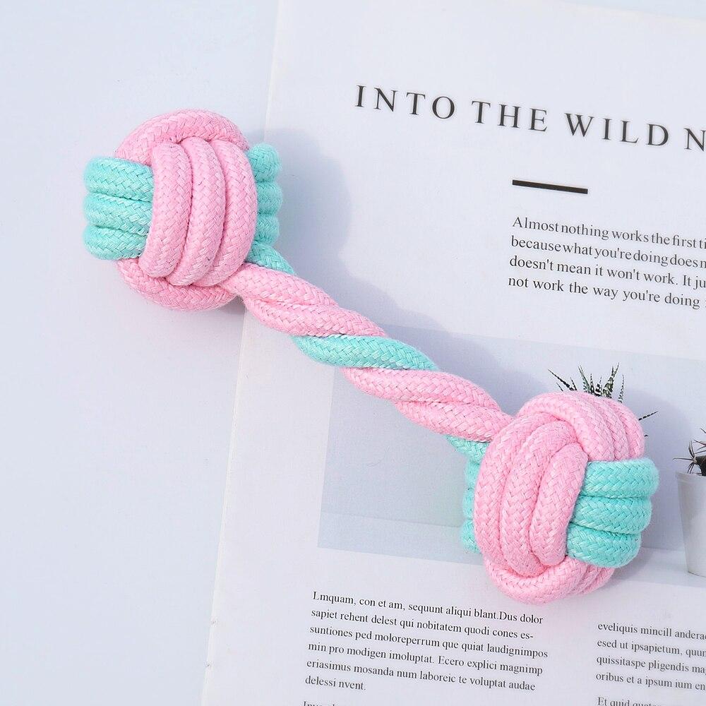 5pcs Cotton Dog Rope Toy Knot Dog Chew Toys Teeth Cleaning Pet Ball